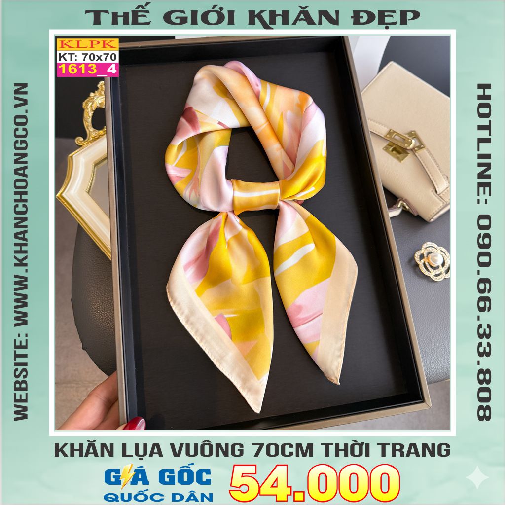 Khăn Phụ Kiện Lụa Vuông 70cm - Thế Giới Khăn Đẹp C1039_4