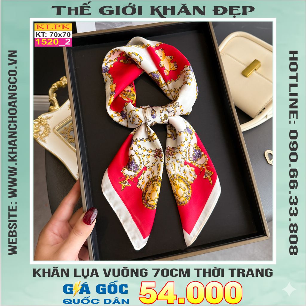 Khăn Phụ Kiện Lụa Vuông 70cm - Thế Giới Khăn Đẹp C1050_2