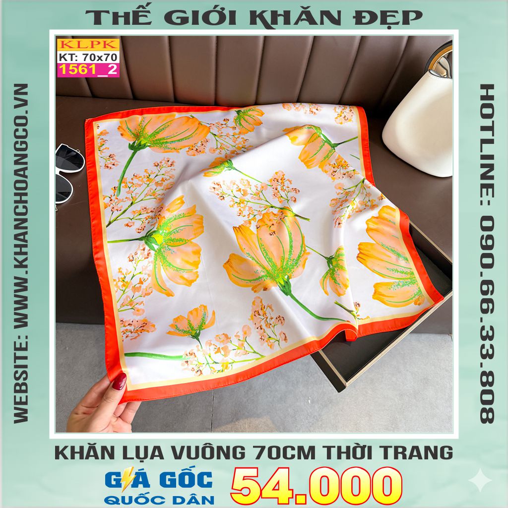 Khăn Phụ Kiện Lụa Vuông 70cm - Thế Giới Khăn Đẹp C1048_2