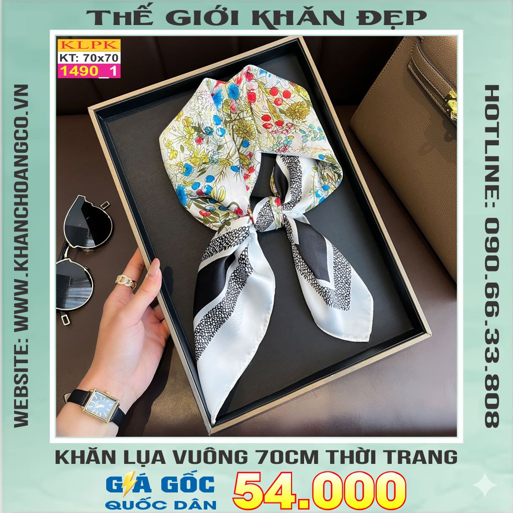 Khăn Phụ Kiện Lụa Vuông 70cm - Thế Giới Khăn Đẹp C1060_1