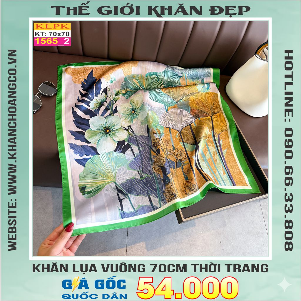 Khăn Phụ Kiện Lụa Vuông 70cm - Thế Giới Khăn Đẹp C1032_2