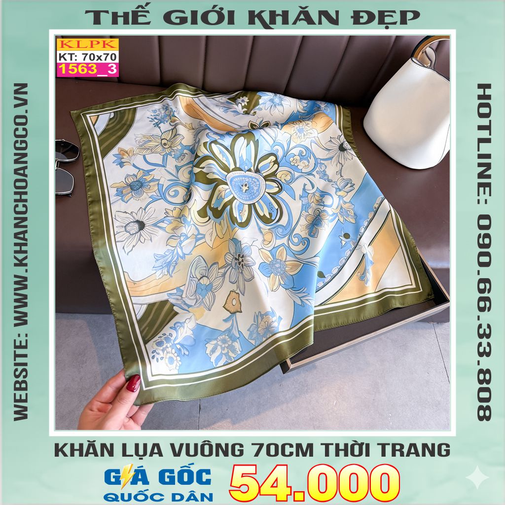 Khăn Phụ Kiện Lụa Vuông 70cm - Thế Giới Khăn Đẹp C1045_3