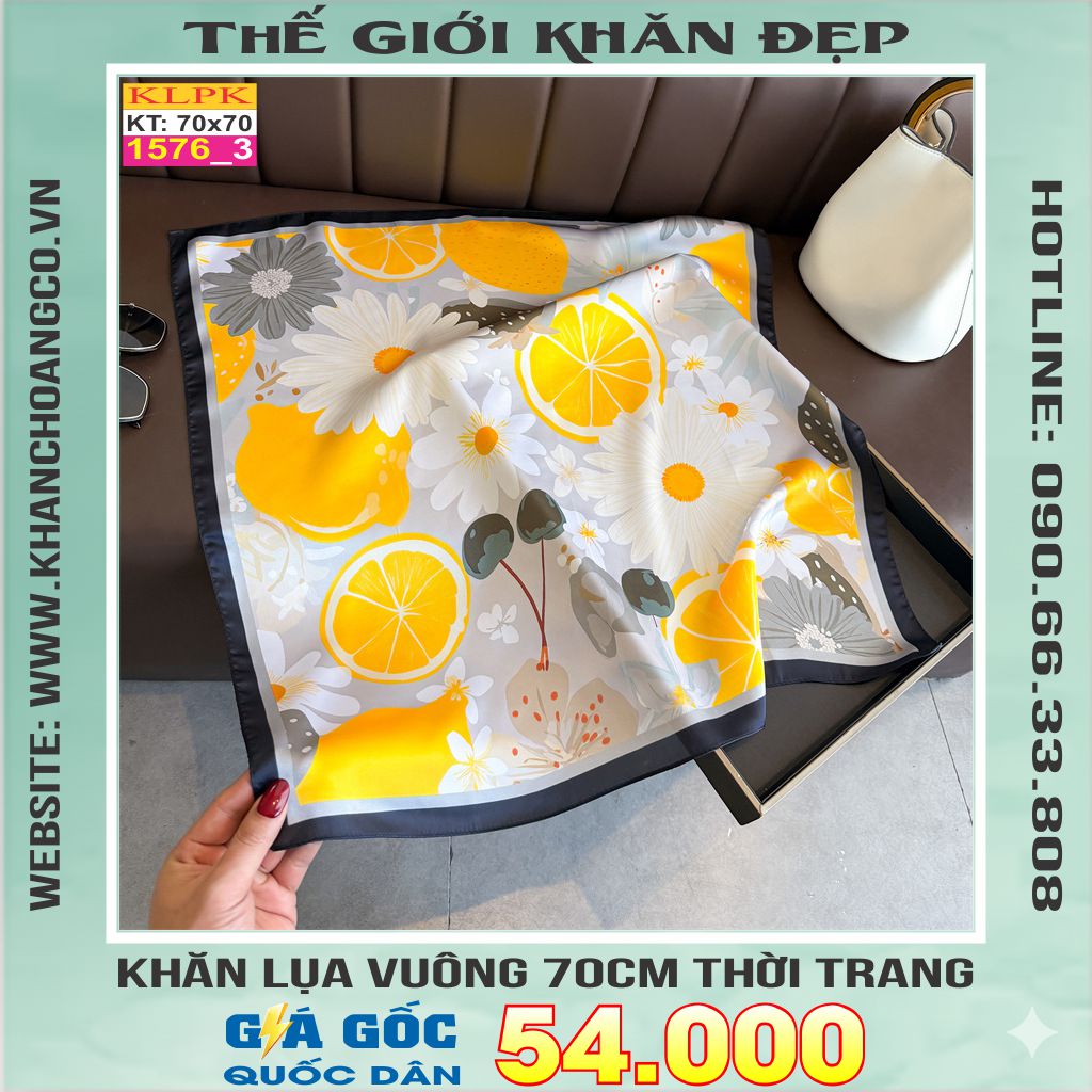 Khăn Phụ Kiện Lụa Vuông 70cm - Thế Giới Khăn Đẹp C1005_3