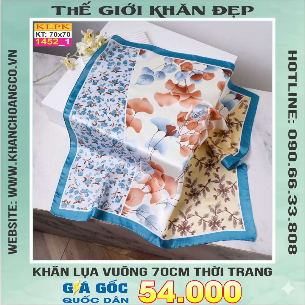 Khăn Phụ Kiện Lụa Vuông 70cm - Thế Giới Khăn Đẹp C1016_1