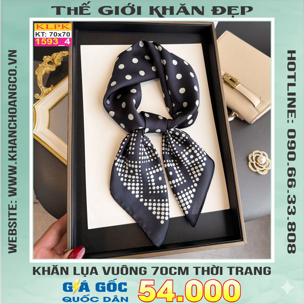 Copy of Khăn Phụ Kiện Lụa Vuông 70cm - Thế Giới Khăn Đẹp C1056_4