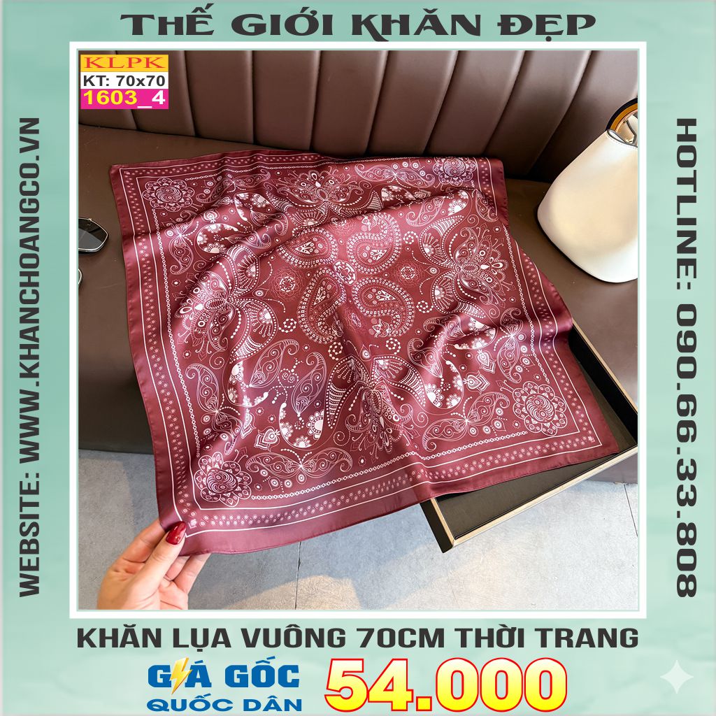 Khăn Phụ Kiện Lụa Vuông 70cm - Thế Giới Khăn Đẹp C1021_4
