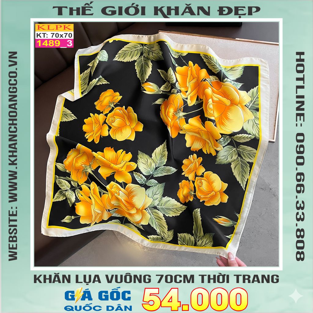 Khăn Phụ Kiện Lụa Vuông 70cm - Thế Giới Khăn Đẹp C1013_3