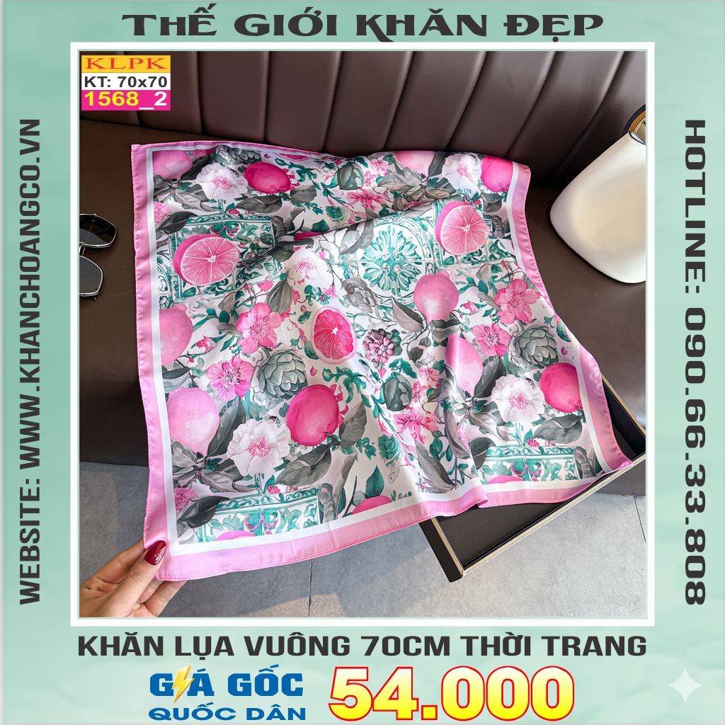 Khăn Phụ Kiện Lụa Vuông 70cm - Thế Giới Khăn Đẹp C1011_2