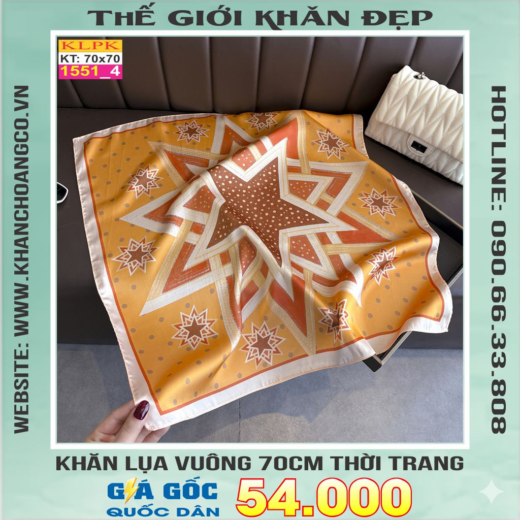 Khăn Phụ Kiện Lụa Vuông 70cm - Thế Giới Khăn Đẹp C1044_4