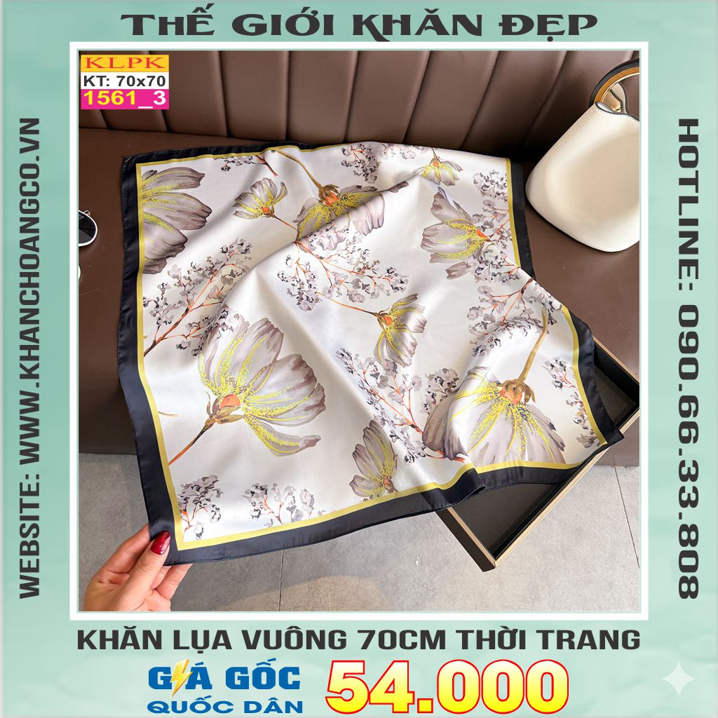Khăn Phụ Kiện Lụa Vuông 70cm - Thế Giới Khăn Đẹp C1048_3