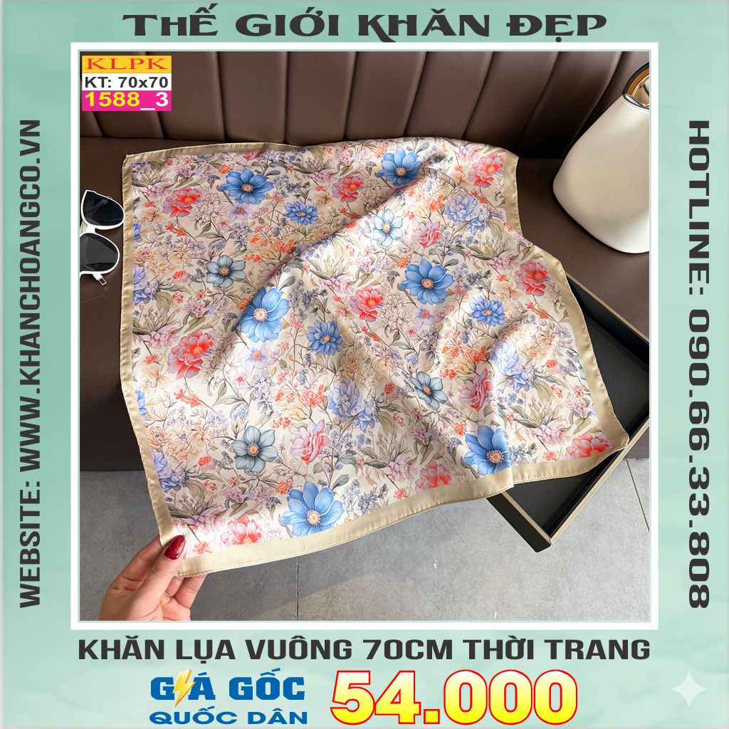 Khăn Phụ Kiện Lụa Vuông 70cm - Thế Giới Khăn Đẹp C1004_3
