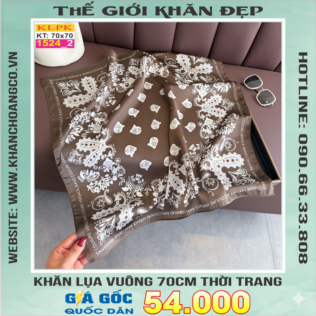 Khăn Phụ Kiện Lụa Vuông 70cm - Thế Giới Khăn Đẹp C1047_2