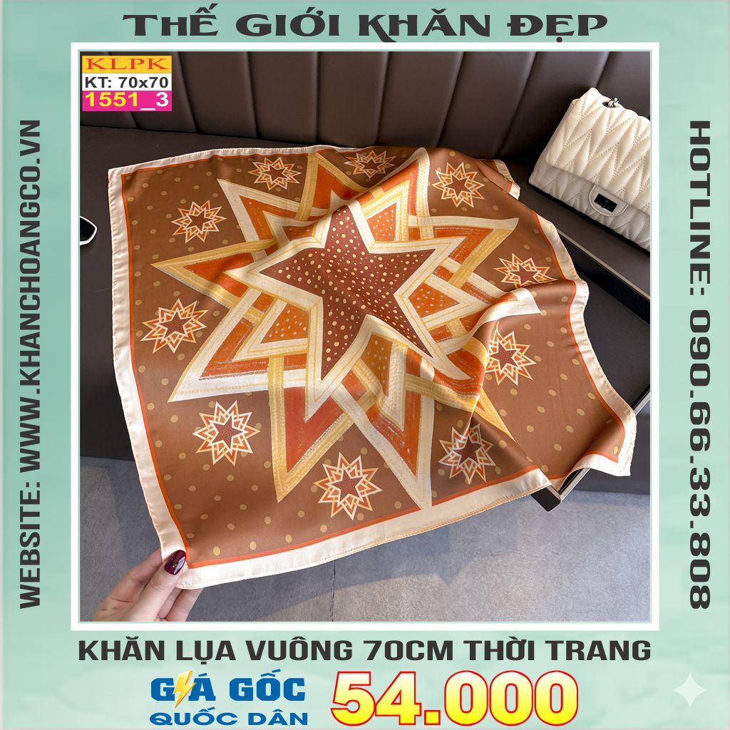 Khăn Phụ Kiện Lụa Vuông 70cm - Thế Giới Khăn Đẹp C1044_3