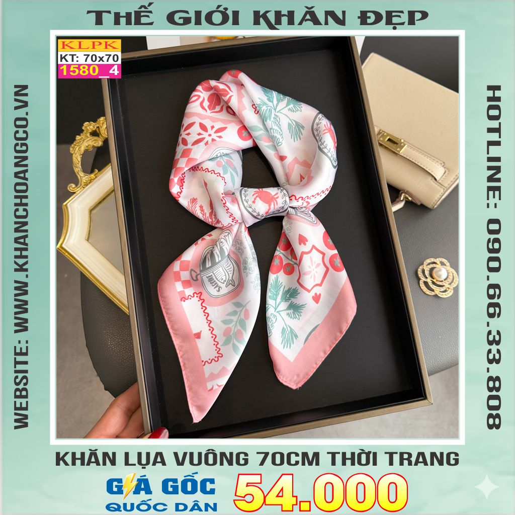 Khăn Phụ Kiện Lụa Vuông 70cm - Thế Giới Khăn Đẹp C1020_4