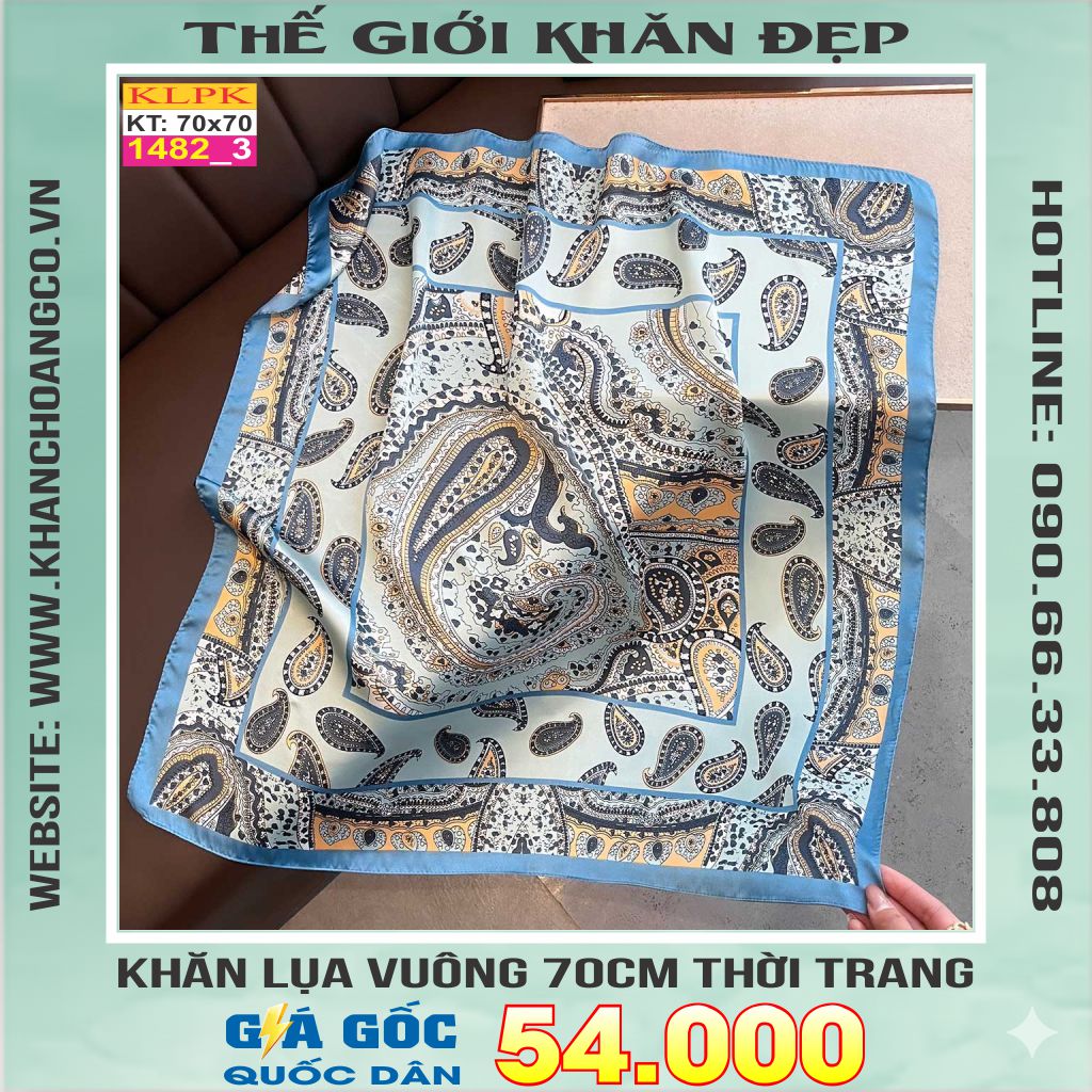Khăn Phụ Kiện Lụa Vuông 70cm - Thế Giới Khăn Đẹp C1042_3