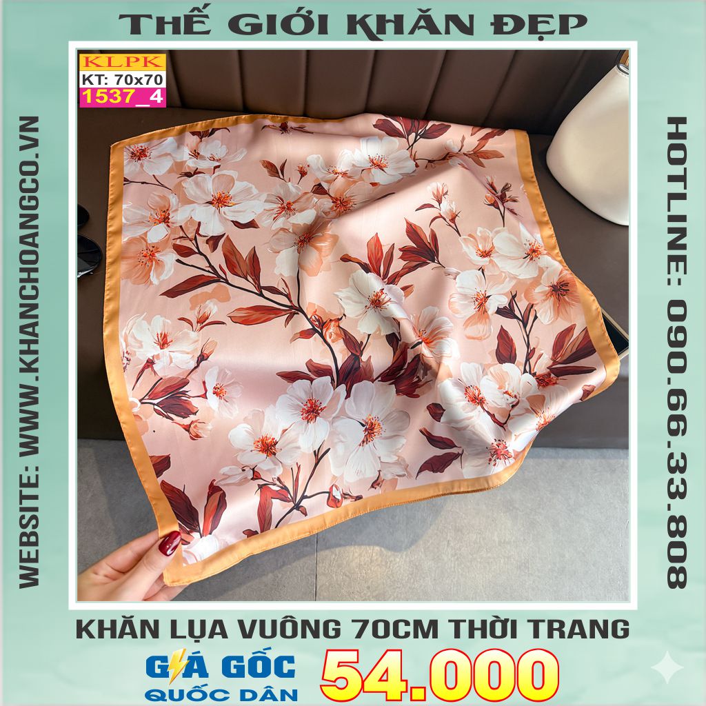 Khăn Phụ Kiện Lụa Vuông 70cm - Thế Giới Khăn Đẹp C1052_4
