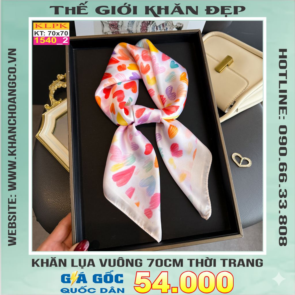 Khăn Phụ Kiện Lụa Vuông 70cm - Thế Giới Khăn Đẹp C1035_2