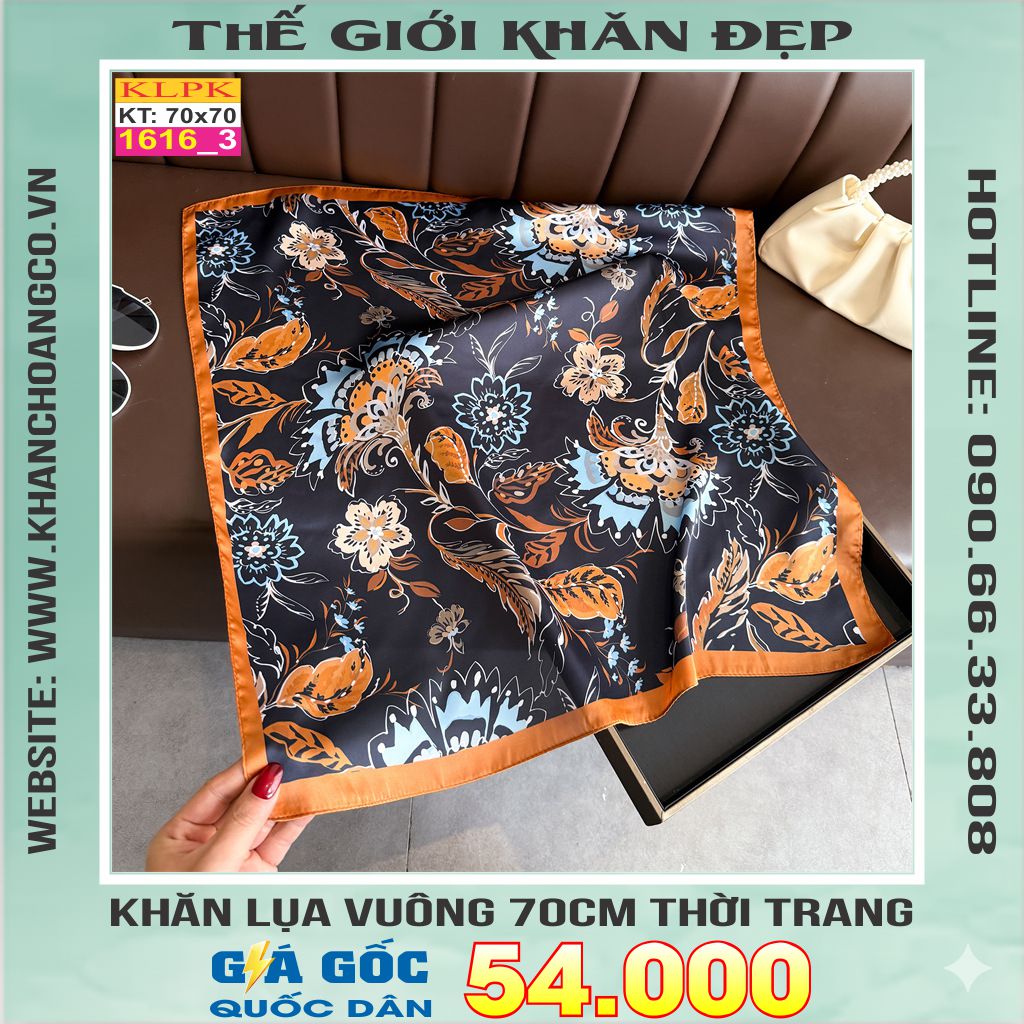 Khăn Phụ Kiện Lụa Vuông 70cm - Thế Giới Khăn Đẹp C1054_3