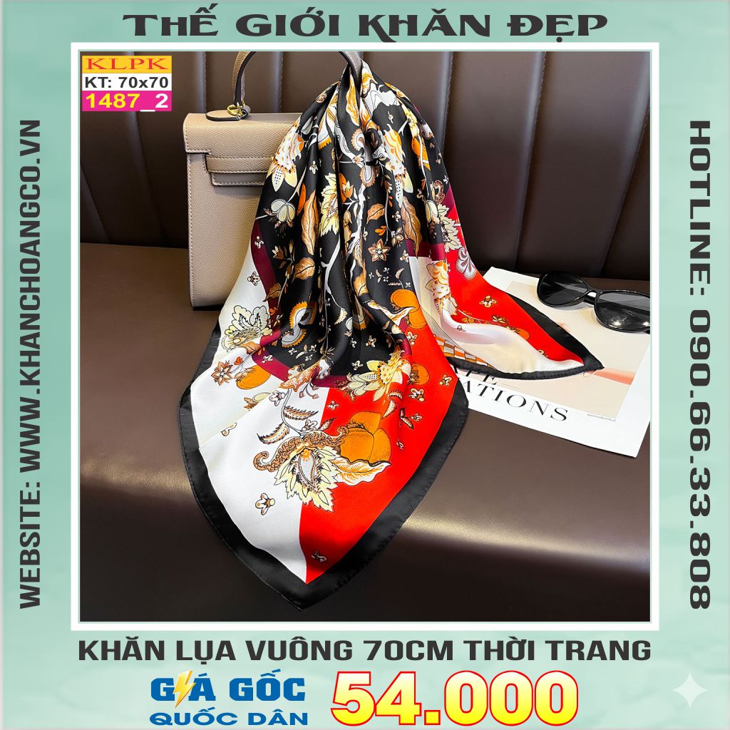 Khăn Phụ Kiện Lụa Vuông 70cm - Thế Giới Khăn Đẹp C1017_2