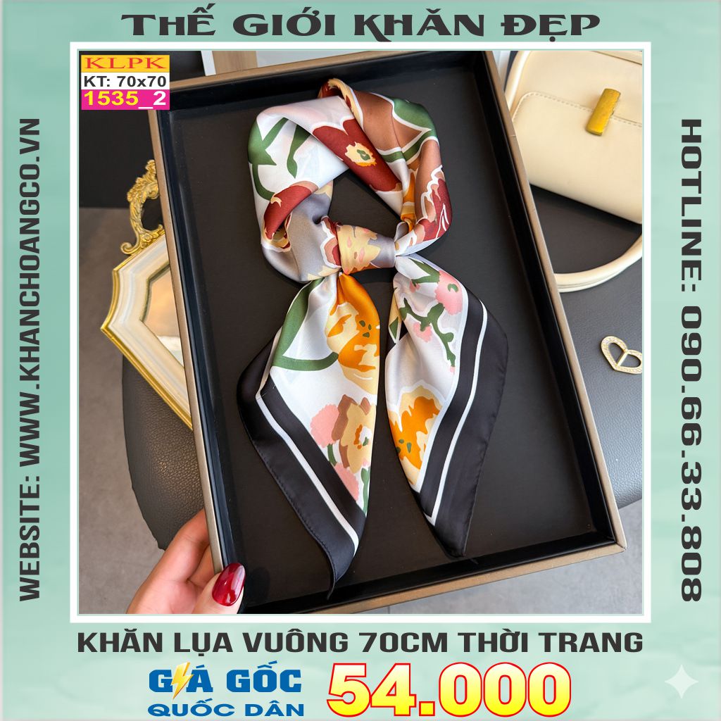 Khăn Phụ Kiện Lụa Vuông 70cm - Thế Giới Khăn Đẹp C1023_2