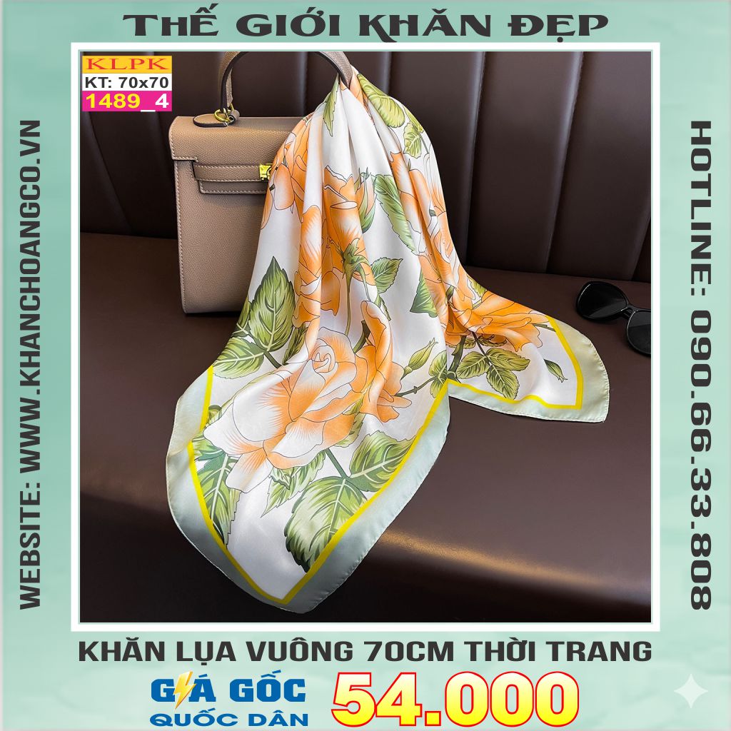 Khăn Phụ Kiện Lụa Vuông 70cm - Thế Giới Khăn Đẹp C1013_4