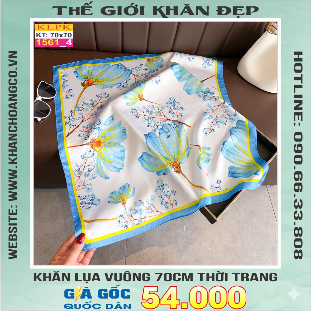 Khăn Phụ Kiện Lụa Vuông 70cm - Thế Giới Khăn Đẹp C1048_4