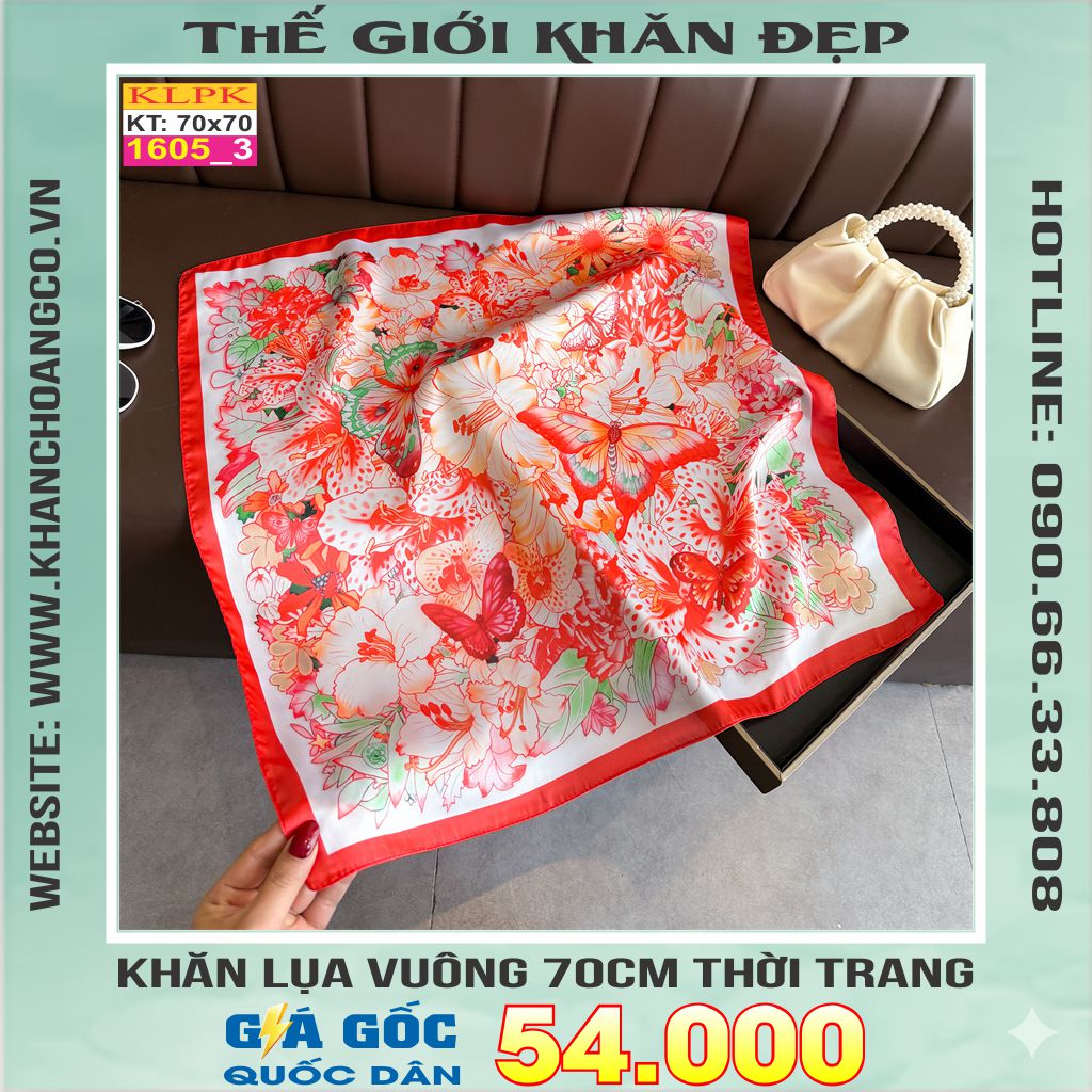 Khăn Phụ Kiện Lụa Vuông 70cm - Thế Giới Khăn Đẹp C1055_3