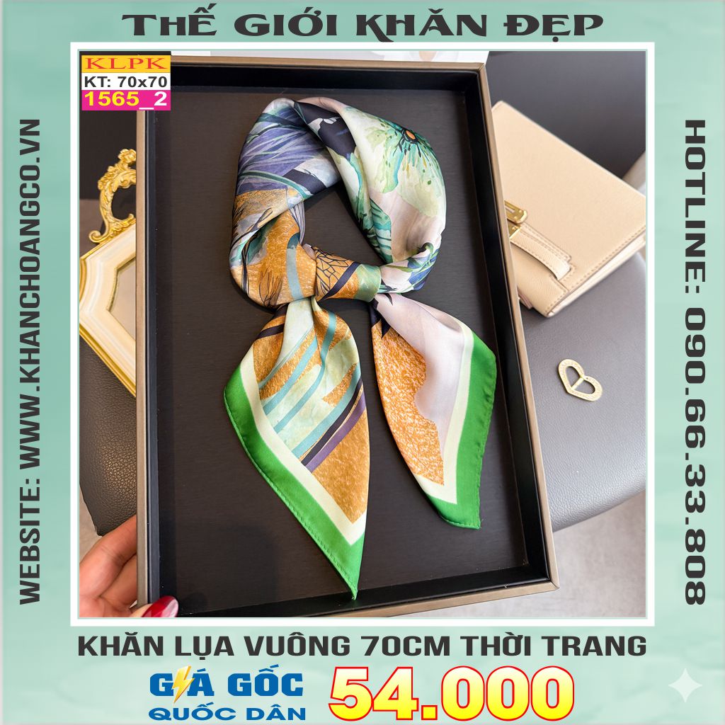 Khăn Phụ Kiện Lụa Vuông 70cm - Thế Giới Khăn Đẹp C1032_2