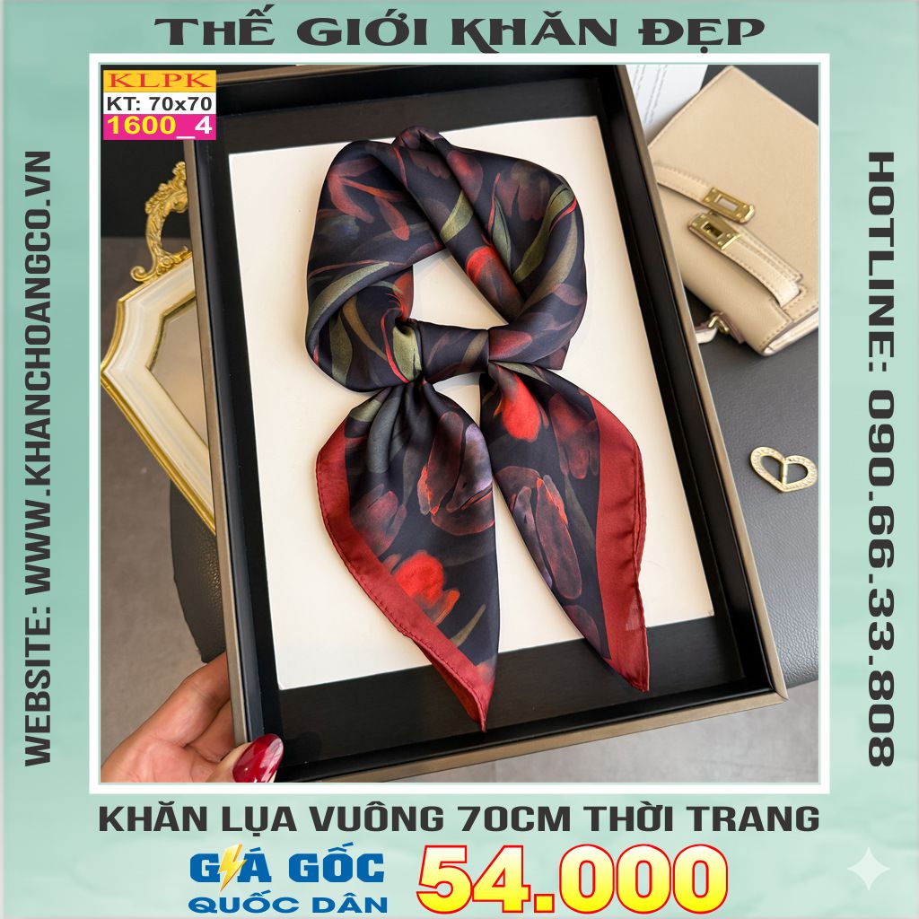 Khăn Phụ Kiện Lụa Vuông 70cm - Thế Giới Khăn Đẹp C1012_4