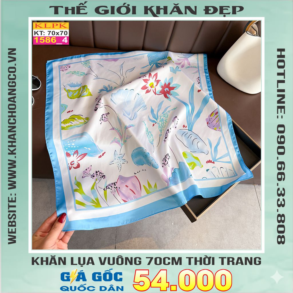 Khăn Phụ Kiện Lụa Vuông 70cm - Thế Giới Khăn Đẹp C1014_4