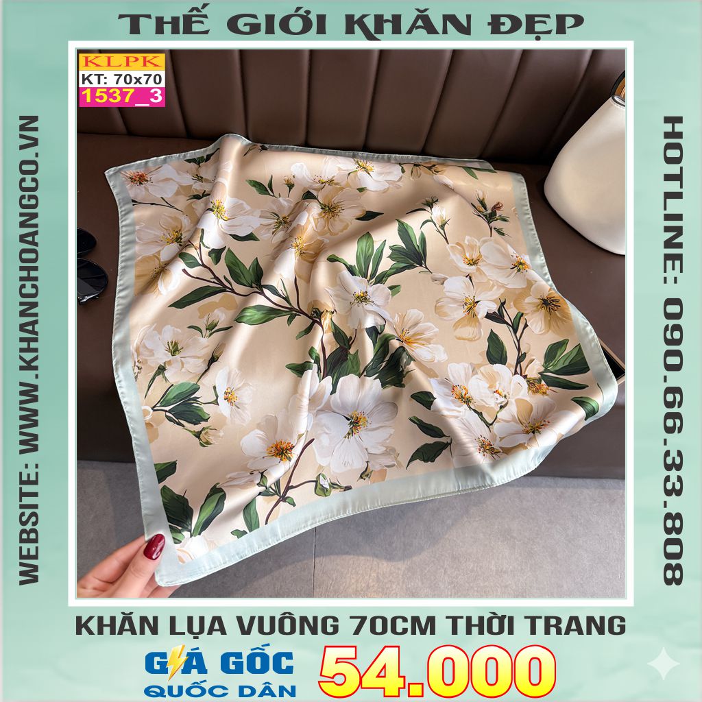 Khăn Phụ Kiện Lụa Vuông 70cm - Thế Giới Khăn Đẹp C1052_3