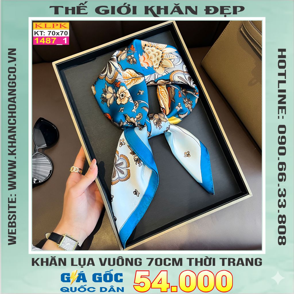 Khăn Phụ Kiện Lụa Vuông 70cm - Thế Giới Khăn Đẹp C1017_1