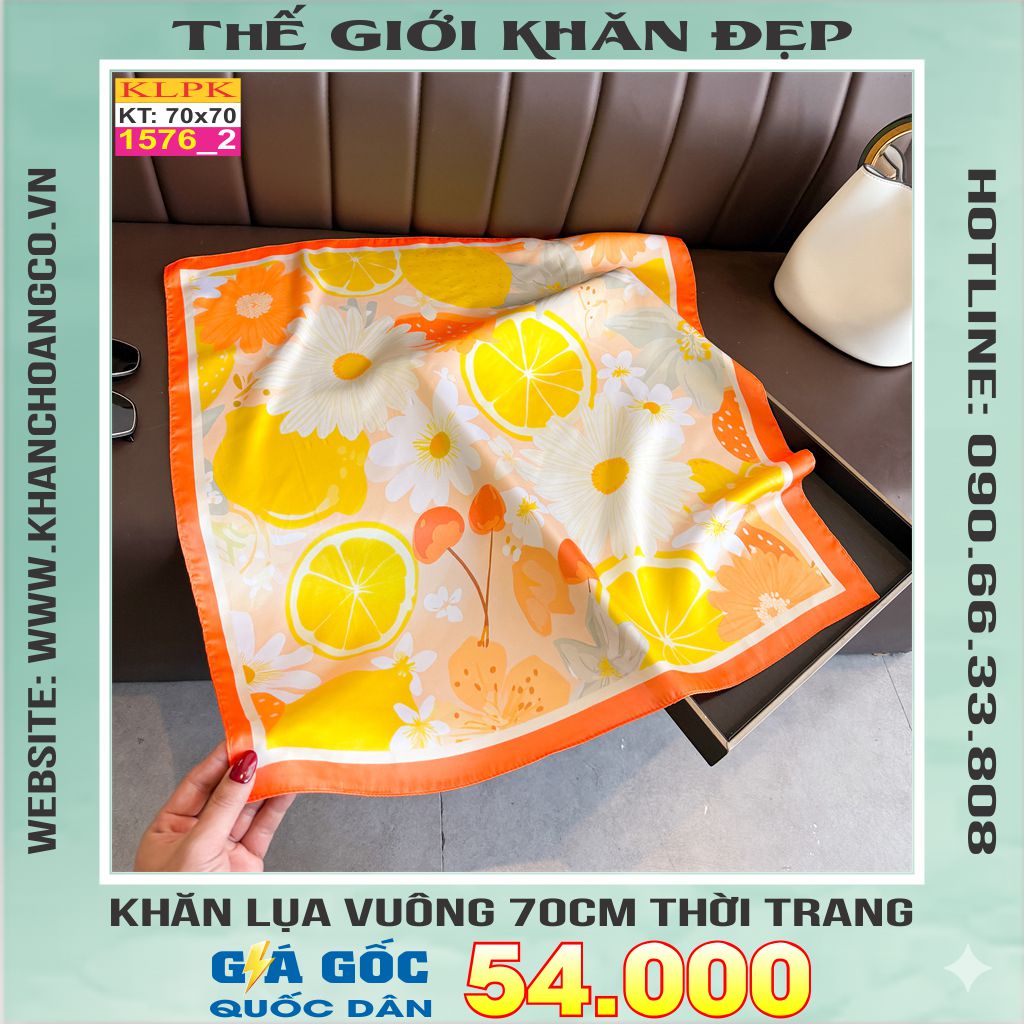 Khăn Phụ Kiện Lụa Vuông 70cm - Thế Giới Khăn Đẹp C1005_2