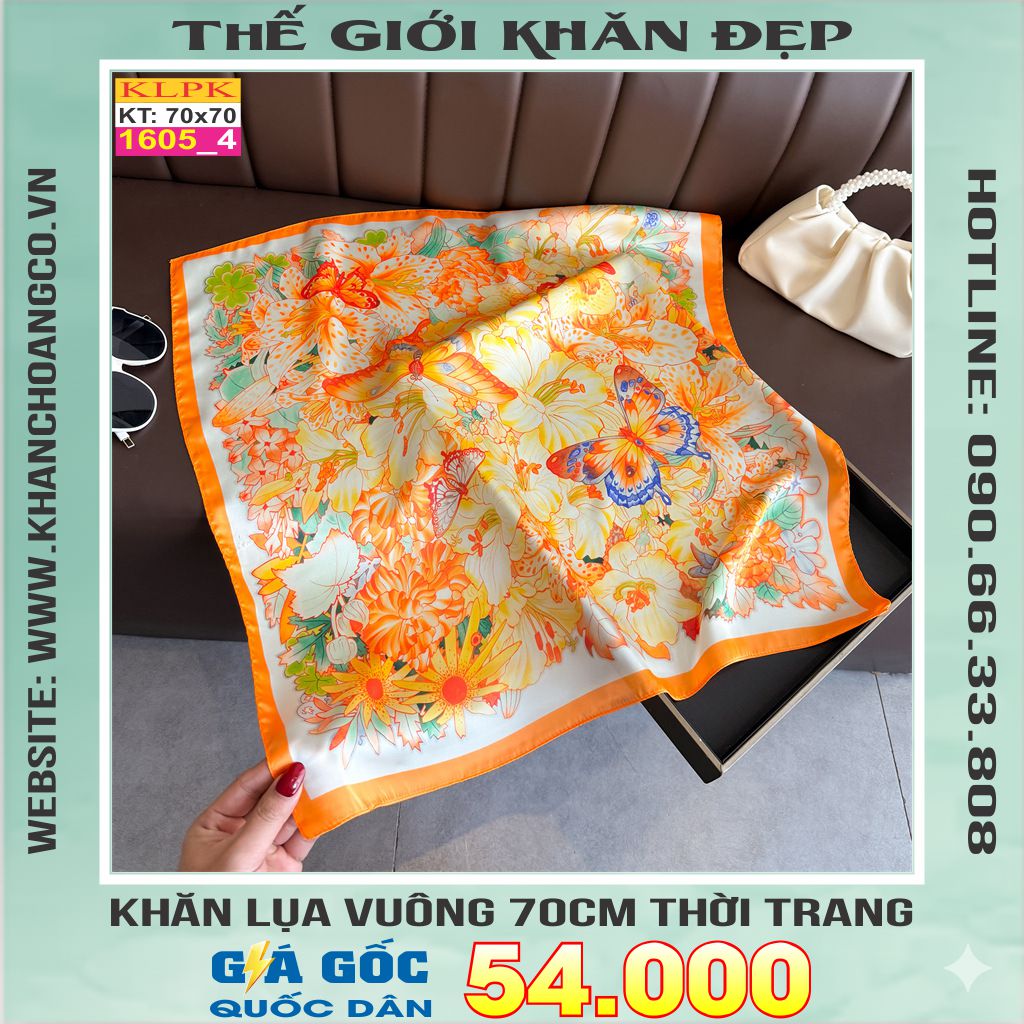 Khăn Phụ Kiện Lụa Vuông 70cm - Thế Giới Khăn Đẹp C1055_4