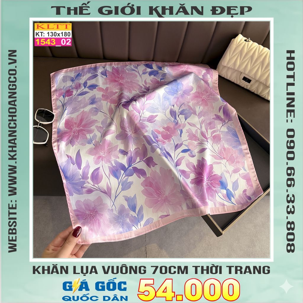 Khăn Phụ Kiện Lụa Vuông 70cm - Thế Giới Khăn Đẹp C1030_2
