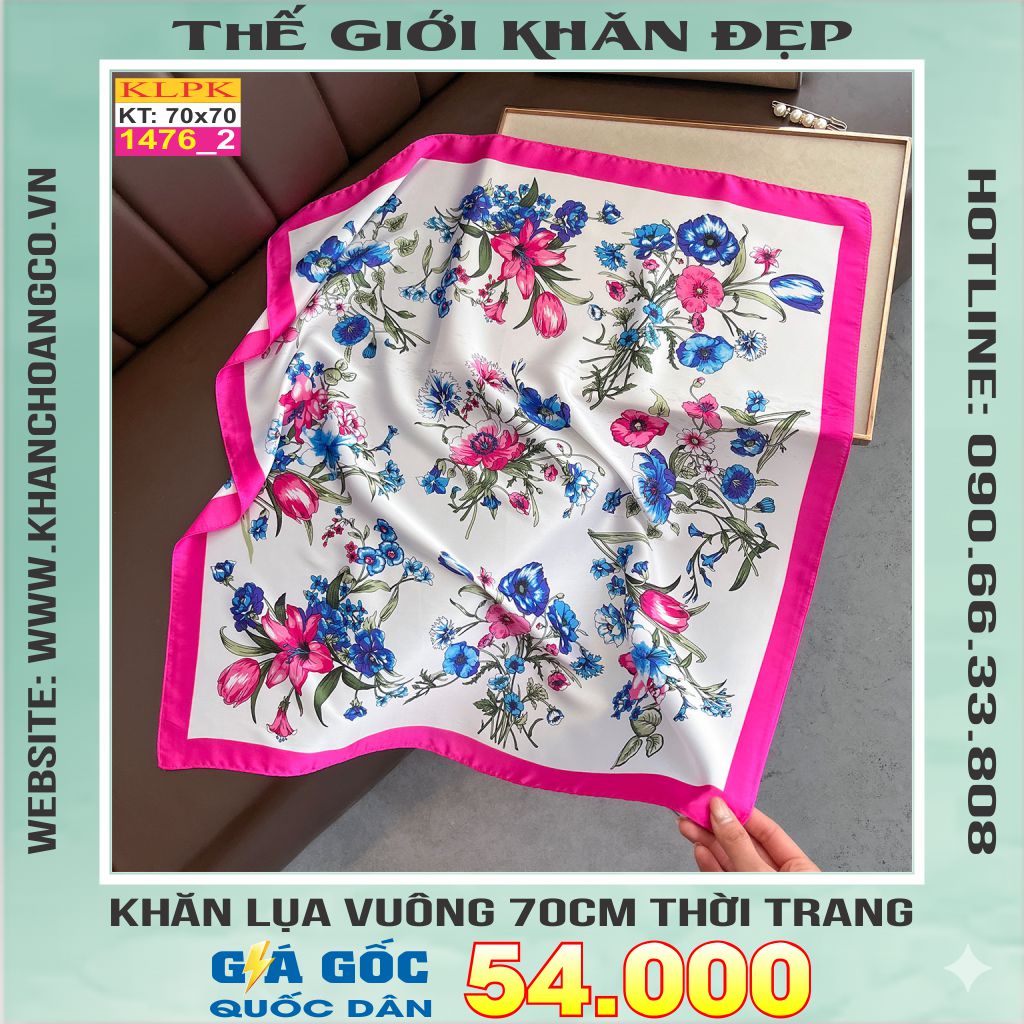 Khăn Phụ Kiện Lụa Vuông 70cm - Thế Giới Khăn Đẹp C1046_2