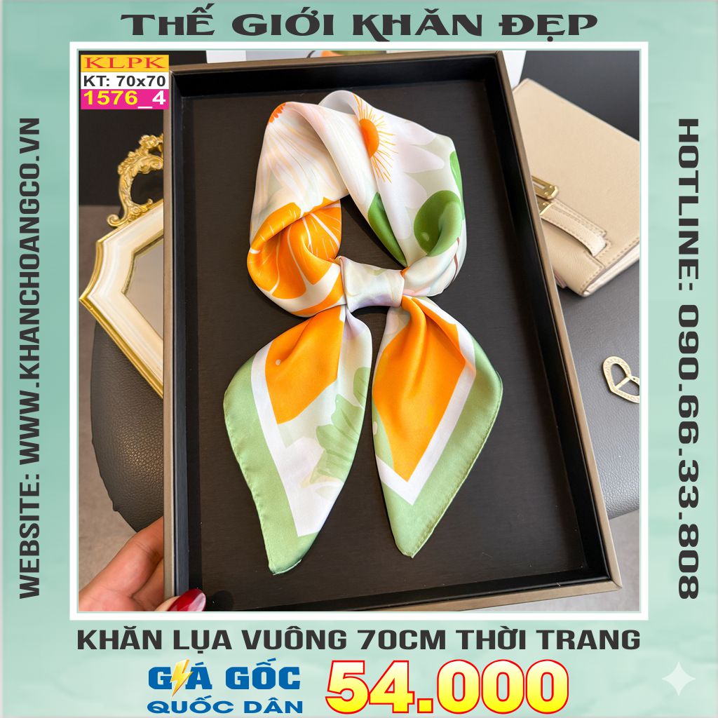 Khăn Phụ Kiện Lụa Vuông 70cm - Thế Giới Khăn Đẹp C1005_4