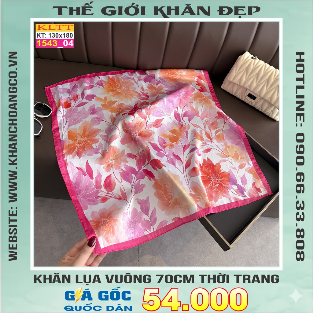 Khăn Phụ Kiện Lụa Vuông 70cm - Thế Giới Khăn Đẹp C1030_4