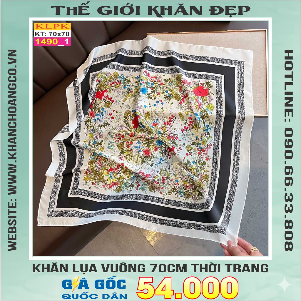 Khăn Phụ Kiện Lụa Vuông 70cm - Thế Giới Khăn Đẹp C1060_1