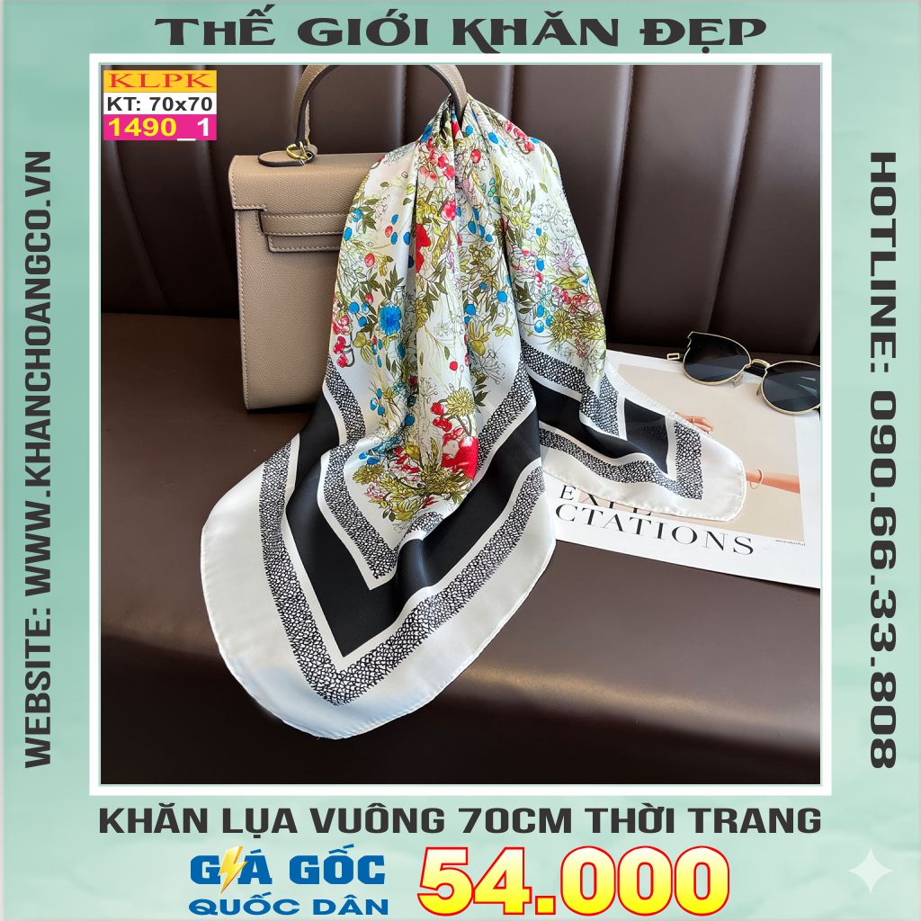 Khăn Phụ Kiện Lụa Vuông 70cm - Thế Giới Khăn Đẹp C1060_1