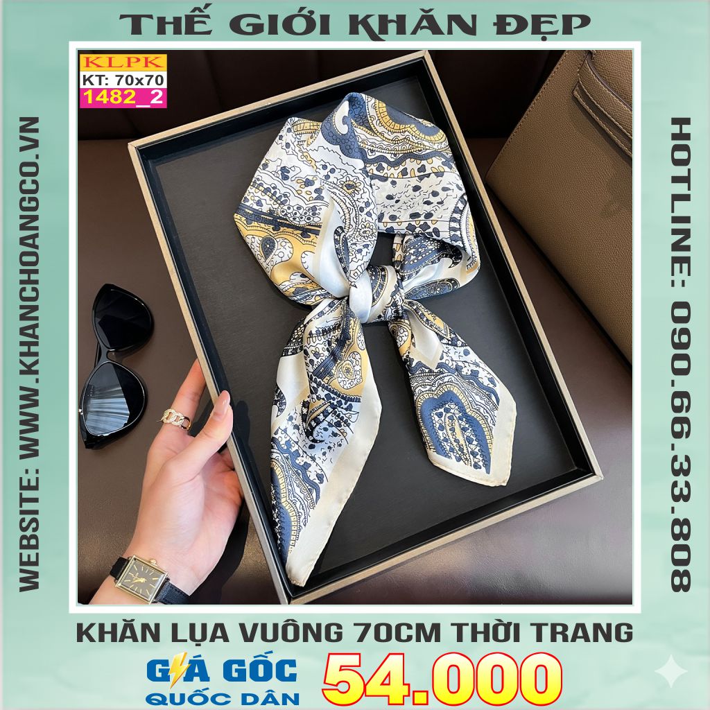 Khăn Phụ Kiện Lụa Vuông 70cm - Thế Giới Khăn Đẹp C1042_2