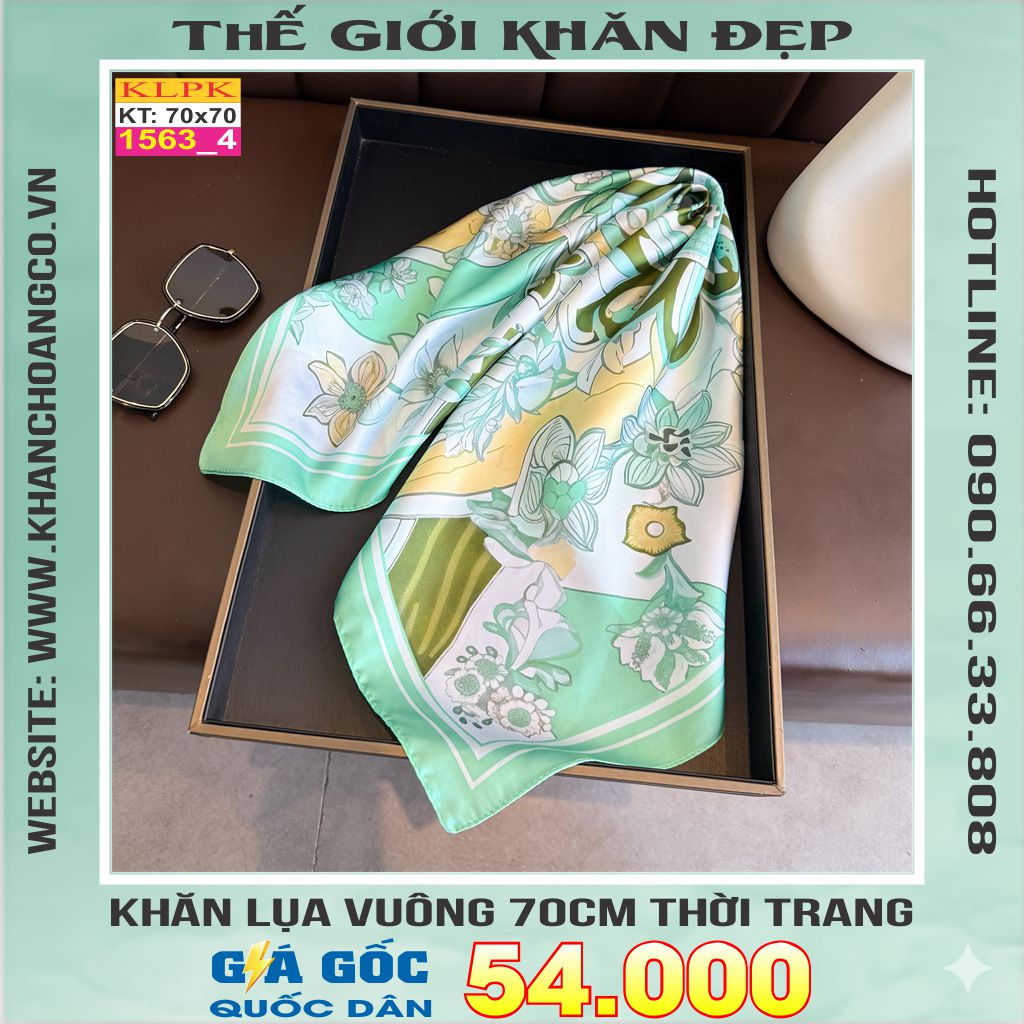 Khăn Phụ Kiện Lụa Vuông 70cm - Thế Giới Khăn Đẹp C1045_4