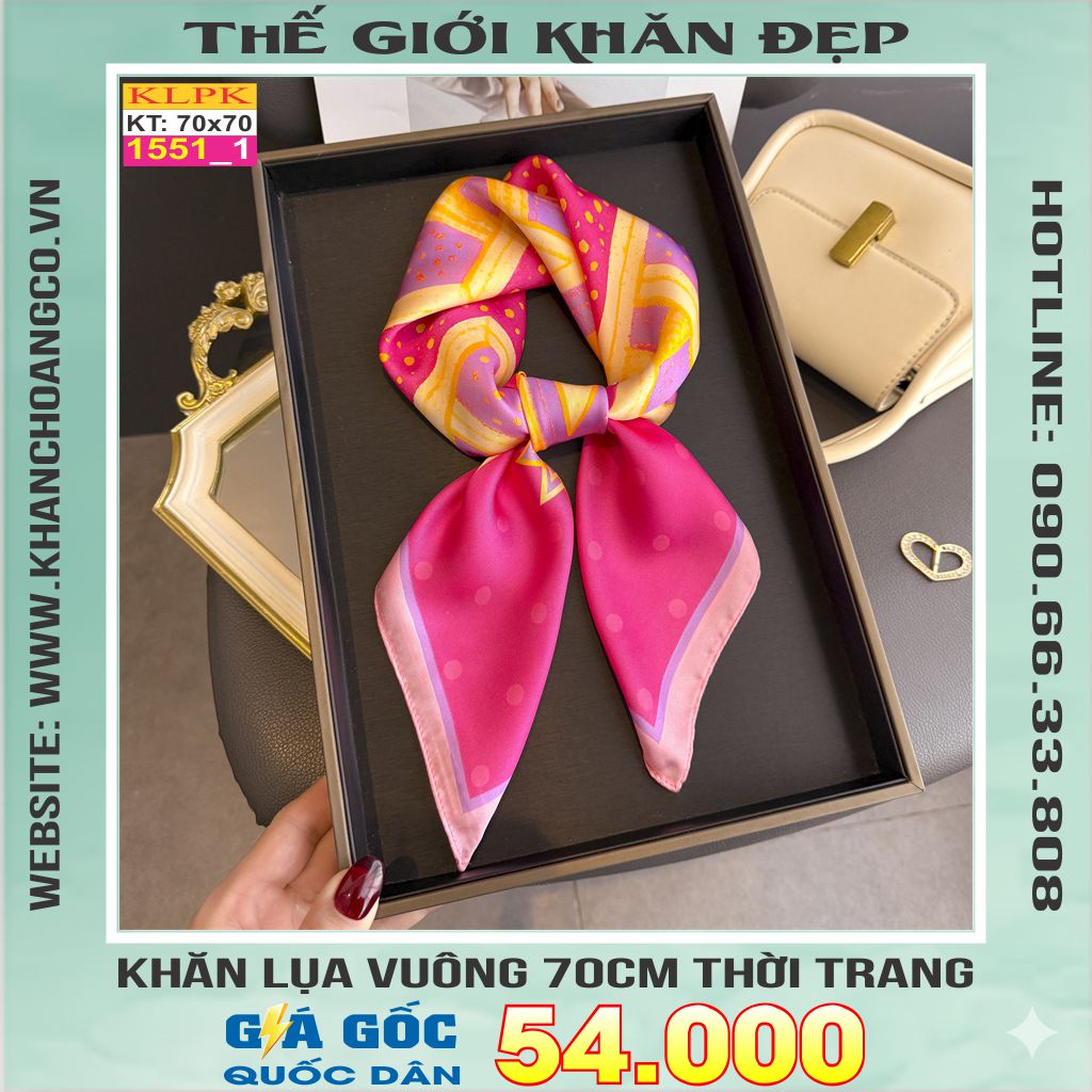 Khăn Phụ Kiện Lụa Vuông 70cm - Thế Giới Khăn Đẹp C1044_1