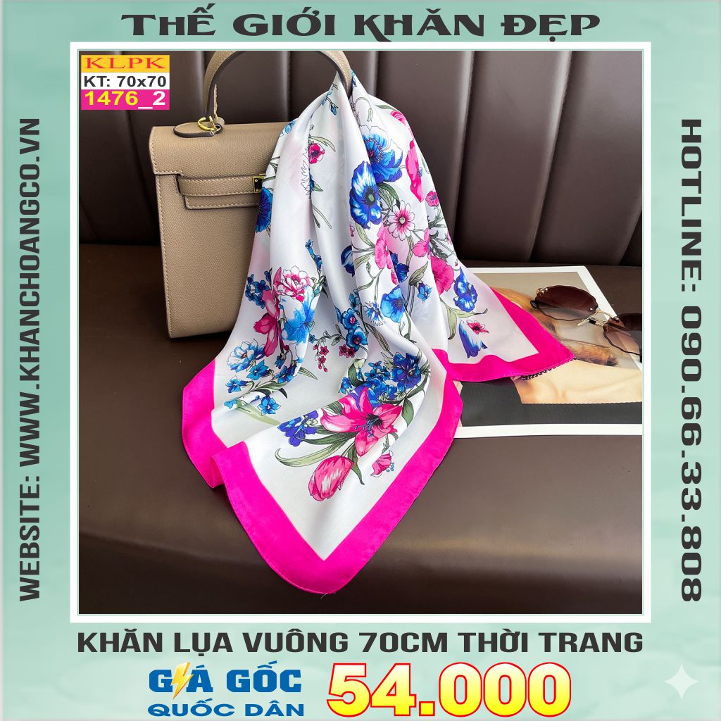 Khăn Phụ Kiện Lụa Vuông 70cm - Thế Giới Khăn Đẹp C1046_2
