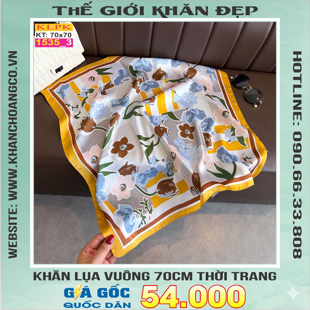Khăn Phụ Kiện Lụa Vuông 70cm - Thế Giới Khăn Đẹp C1023_3