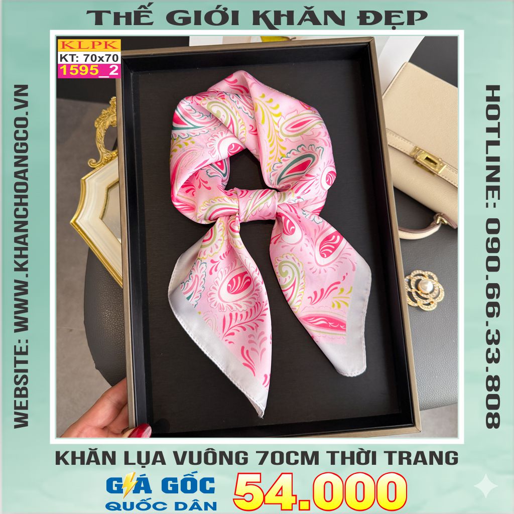Khăn Phụ Kiện Lụa Vuông 70cm - Thế Giới Khăn Đẹp C1003_2