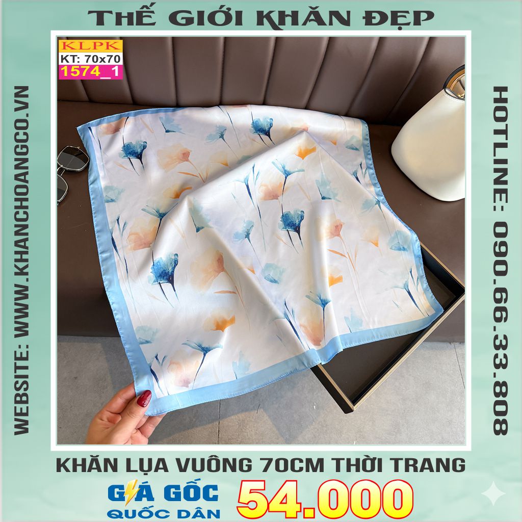 Khăn Phụ Kiện Lụa Vuông 70cm - Thế Giới Khăn Đẹp C1053_1