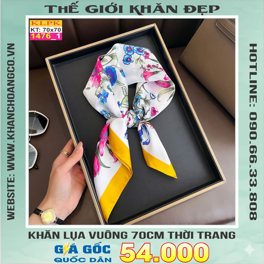 Khăn Phụ Kiện Lụa Vuông 70cm - Thế Giới Khăn Đẹp C1046_1
