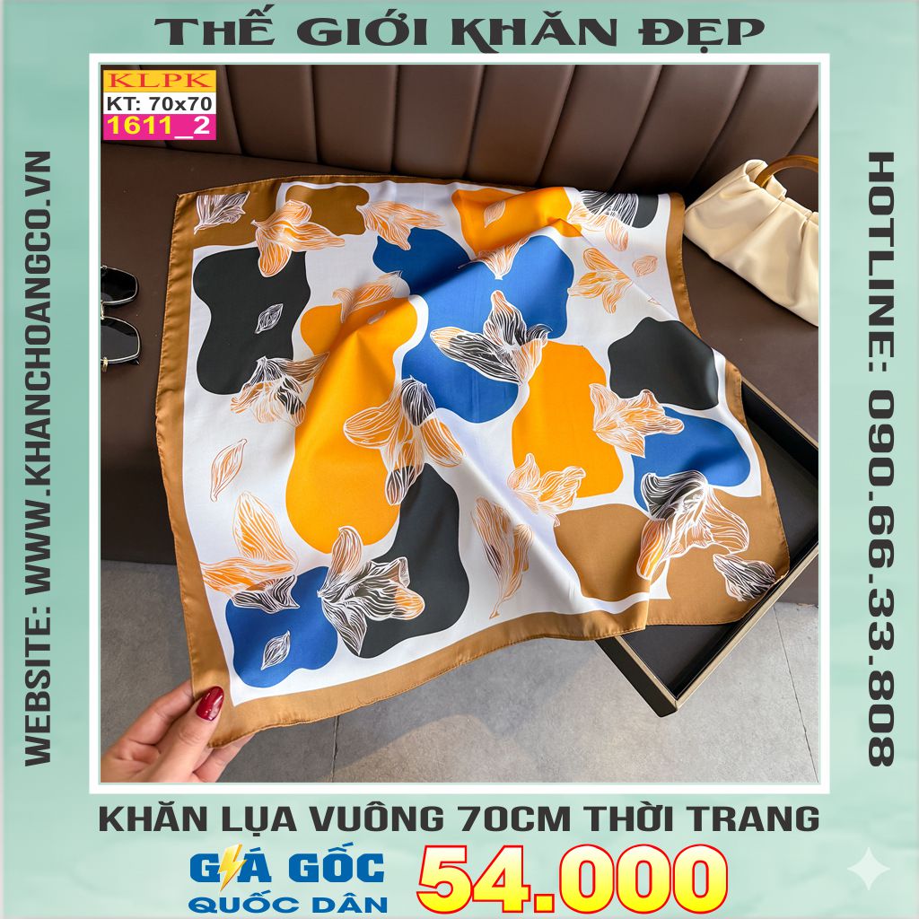 Khăn Phụ Kiện Lụa Vuông 70cm - Thế Giới Khăn Đẹp C1002_2