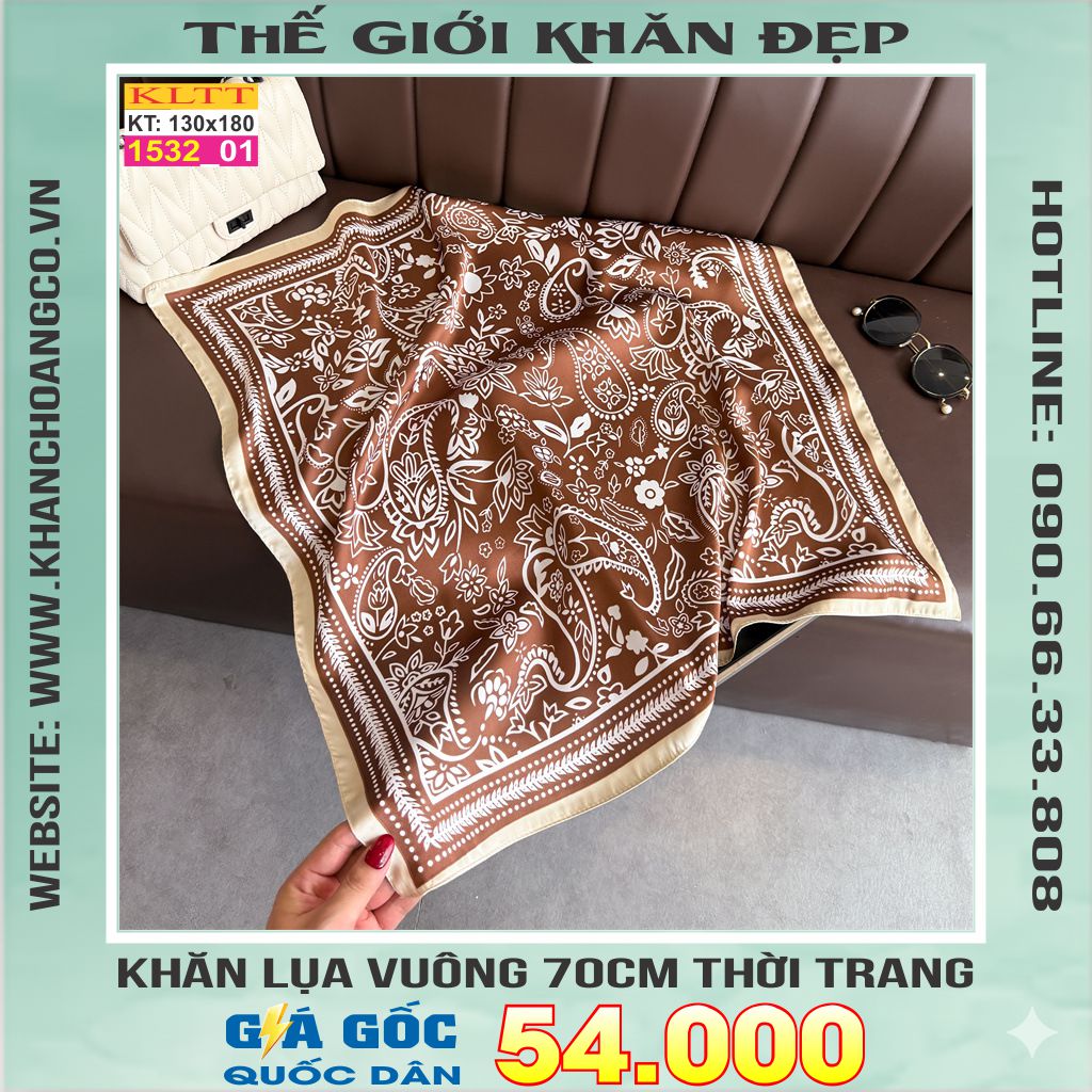 Khăn Phụ Kiện Lụa Vuông 70cm - Thế Giới Khăn Đẹp C1029_1